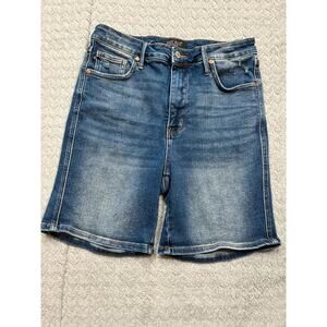 Judy Blue Denim Shorts Size XL Dark Wash High Rise Sightly Distressed